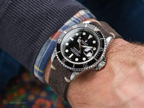 rolex submariner on nato|rolex submariner suede strap.